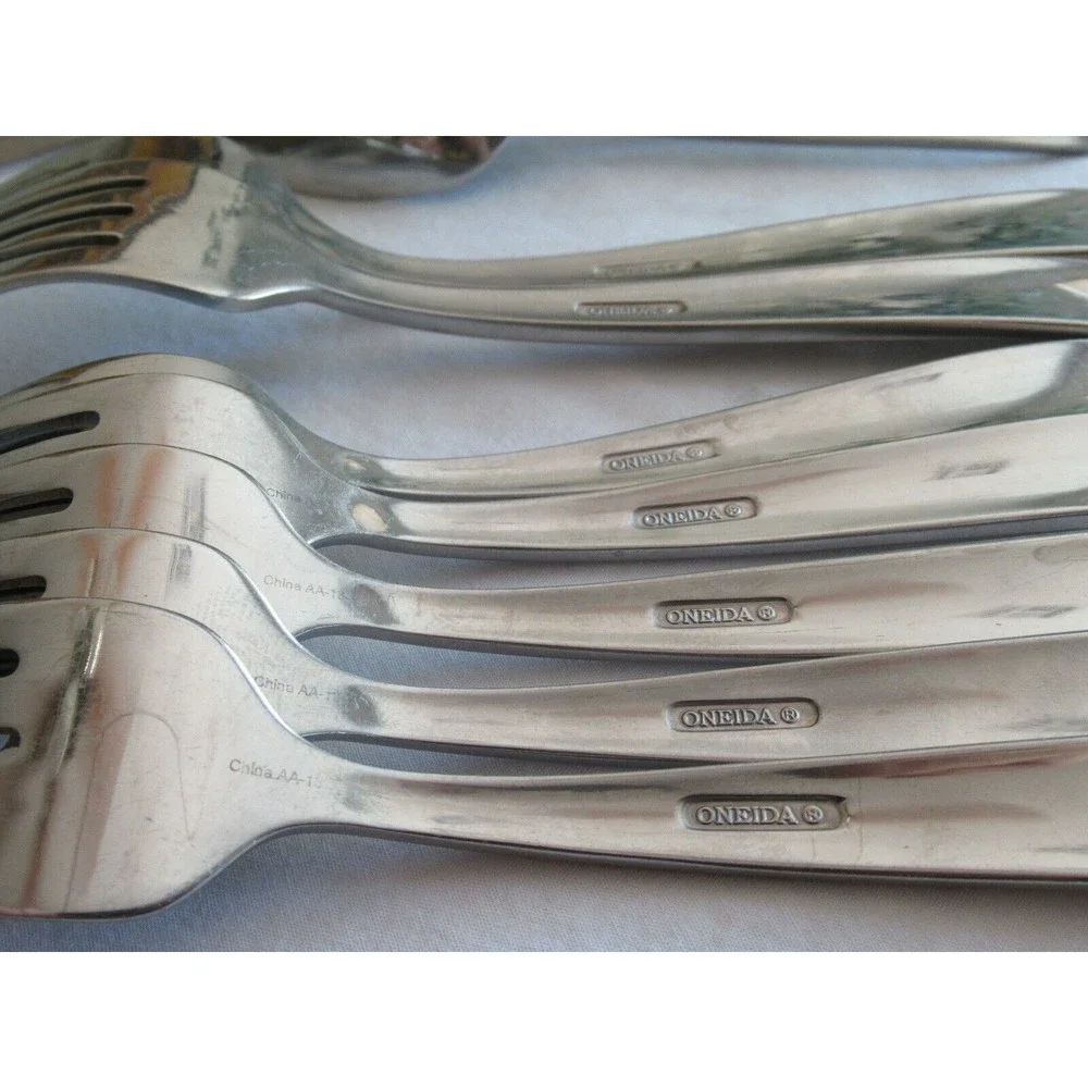 Lot of 13x Oneida ZINC Mixed Lot Stainless Flatware Meat Fork Spoons Spreader